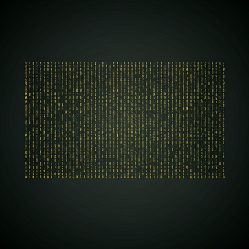Digital matrix code overlay on a dark background